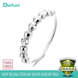 Daifuni 925 Silver Spin Beads Rings For Women Stress Relief Lady Jewelry