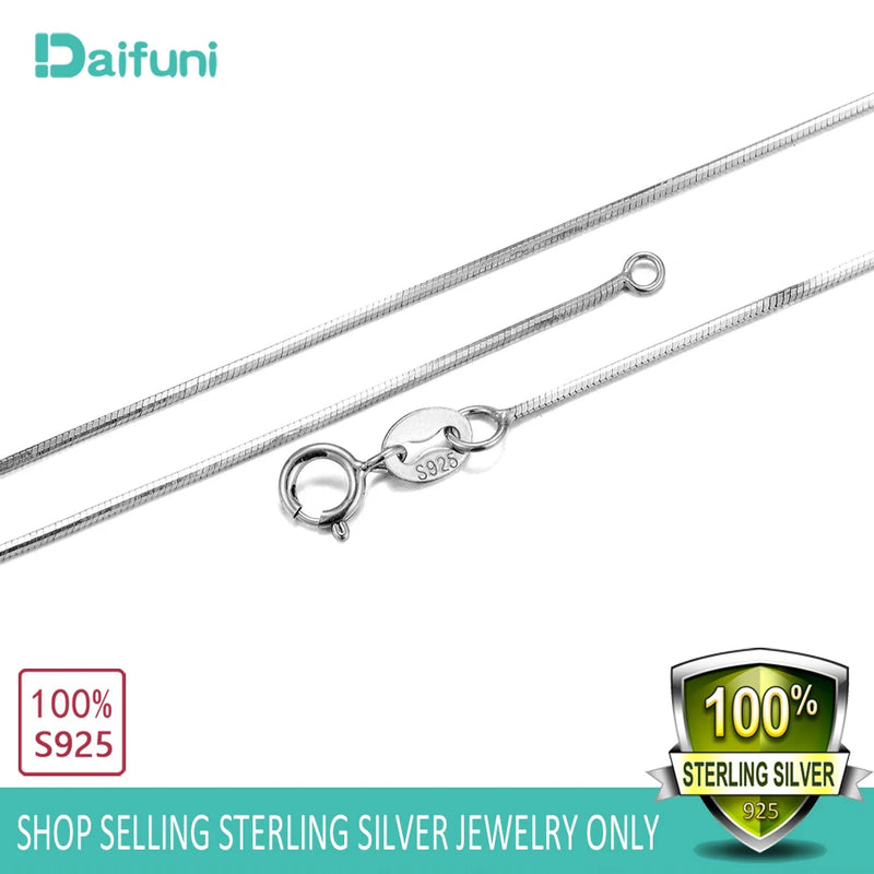 Daifuni 925 Sterling Silver Snake Chain Necklace 1MM
