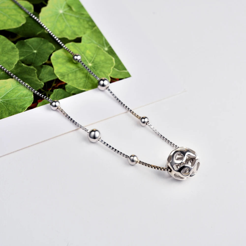 Bohemian 925 Sterling Silver Heart Anklets for Women