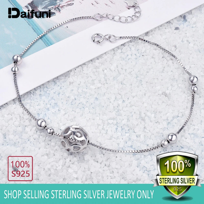 Bohemian 925 Sterling Silver Heart Anklets for Women
