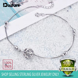 Bohemian 925 Sterling Silver Heart Anklets for Women