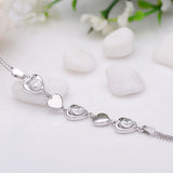 Daifuni Charms 925 Silver Bracelet for Women with Cubic Zircon Five Heart
