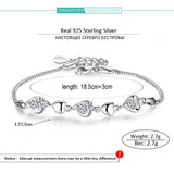 Daifuni Charms 925 Silver Bracelet for Women with Cubic Zircon Five Heart