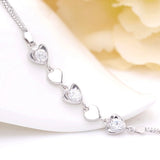 Daifuni Charms 925 Silver Bracelet for Women with Cubic Zircon Five Heart