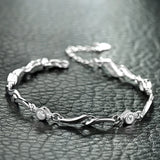 Daifuni 925 Silver Zirconia Bracelet Lightning Chain Women Engagement Jewelry