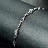 Daifuni 925 Silver Zirconia Bracelet Lightning Chain Women Engagement Jewelry