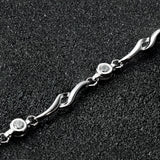 Daifuni 925 Silver Zirconia Bracelet Lightning Chain Women Engagement Jewelry