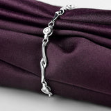 Daifuni 925 Silver Zirconia Bracelet Lightning Chain Women Engagement Jewelry
