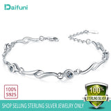 Daifuni 925 Silver Zirconia Bracelet Lightning Chain Women Engagement Jewelry