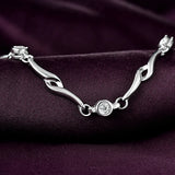 Daifuni 925 Silver Zirconia Bracelet Lightning Chain Women Engagement Jewelry