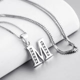 Daifuni Initial 925 Sterling Silver Alphabet Pendant Necklace