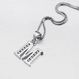 Daifuni Initial 925 Sterling Silver Alphabet Pendant Necklace