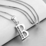 Daifuni Initial 925 Sterling Silver Alphabet Pendant Necklace