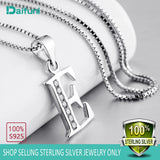 Daifuni Initial 925 Sterling Silver Alphabet Pendant Necklace