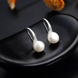 Daifuni 925 Silver Round Pearls Ear Studs