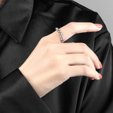 Daifuni S925 Silver Rotating Stress Relief Beads Ring for Women