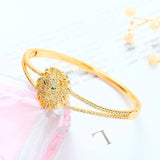 Daihe 18K Plated Lion Bracelet Women Adjustable 5A Cubic Zircon Copper Bangles
