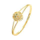 Daihe 18K Plated Lion Bracelet Women Adjustable 5A Cubic Zircon Copper Bangles