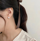 925 Silver Shell Pearl Stud Earrings For Women Earring Silver 925 Jewelry