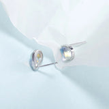 925 Silver Moonstone Stud Earrings Wedding Jewelry
