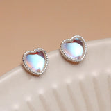 925 Silver Moonstone Stud Earrings Wedding Jewelry