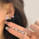 Small Delicate Butterfly Girl Starry Sky Series Pink Star Zircon Nail Jewelry