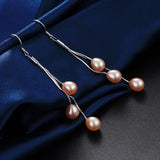 925 Silver Water Drop Earring Multicolor Freshwater Pearl Women Jewelry