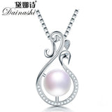 Freshwater Pearl Peacock Pendant Necklace 925 Silver