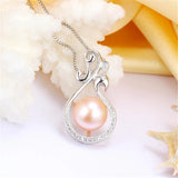 Freshwater Pearl Peacock Pendant Necklace 925 Silver