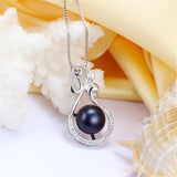 Freshwater Pearl Peacock Pendant Necklace 925 Silver
