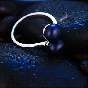 Freshwater Pearl Ring 925 Sterling Silver Open Adjustable Ring for Women