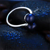 Freshwater Pearl Ring 925 Sterling Silver Open Adjustable Ring for Women