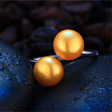Freshwater Pearl Ring 925 Sterling Silver Open Adjustable Ring for Women