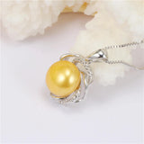 Freshwater Pearl Charm Necklace 925 Silver Zircon Pendant