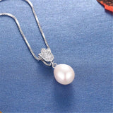 Natural Freshwater Pearl Necklace 925 Silver Pendant for Women