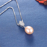 Natural Freshwater Pearl Necklace 925 Silver Pendant for Women