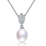 Natural Freshwater Pearl Necklace 925 Silver Pendant for Women