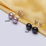 Natural Freshwater Pearl 925 Sterling Silver Stud Earrings for Women