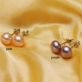 Natural Freshwater Pearl 925 Sterling Silver Stud Earrings for Women