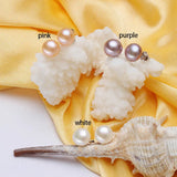 Natural Freshwater Pearl 925 Sterling Silver Stud Earrings for Women