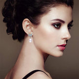 Freshwater Pearl Dangle Earrings 925 Silver Butterfly Zircon Drop Earrings