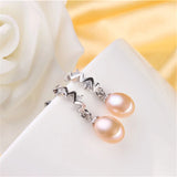 Freshwater Pearl Drop Earrings 925 Silver