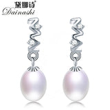 Freshwater Pearl Drop Earrings 925 Silver