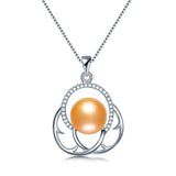 Freshwater Pearl Necklace 925 Silver Zircon Pendant Jewelry Women
