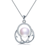 Freshwater Pearl Necklace 925 Silver Zircon Pendant Jewelry Women