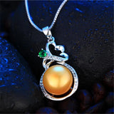 Natural Freshwater Pearl Necklace 925 Silver Zircon Pendant