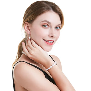 Baroque Pearl Bracelet 925 Silver Clasp Women