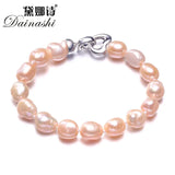 Baroque Pearl Bracelet 925 Silver Clasp Women