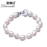Baroque Pearl Bracelet 925 Silver Clasp Women