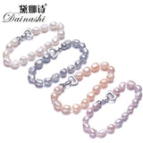 Baroque Pearl Bracelet 925 Silver Clasp Women